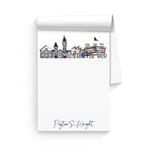 Auburn University Personalized Skyline Notepad | Font: Santa Catalina