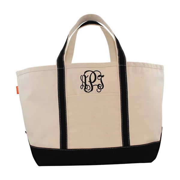 Sturdy Canvas Boat and Tote Bag - Black