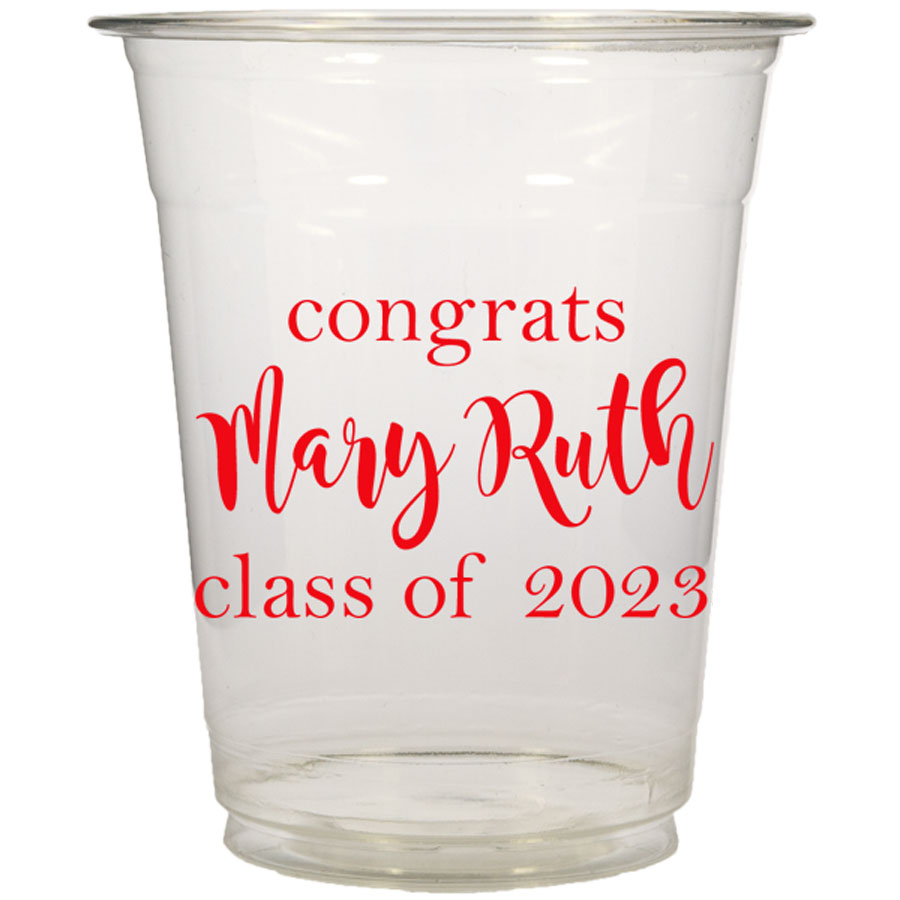 Personalized Clear Soft Cups for Graduation