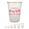 Personalized Soft Sided SOLO -Like Plastic Clear Cups for Graduation Party {Clear-All Sizes} - Image 2