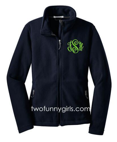 Classic Monogrammed Fleece Zip Up Jacket - Sunny and Southern