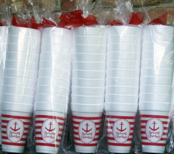 Personalized Styrofoam Cups for Patriotic Summer BBQ {Two Ink Color  Printing}