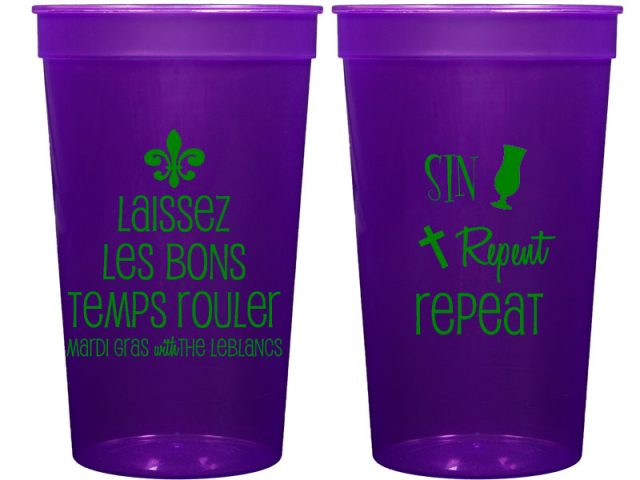 mardi gras plastic cups