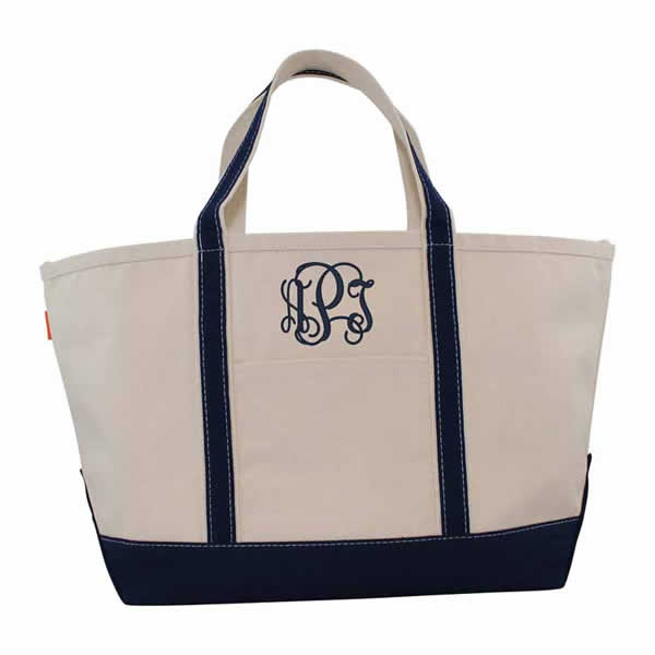Personalized Monogram Large Canvas Tote boat Tote Similar to 