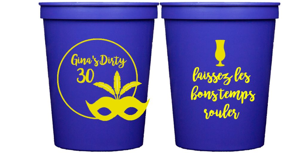 mardi gras plastic cups